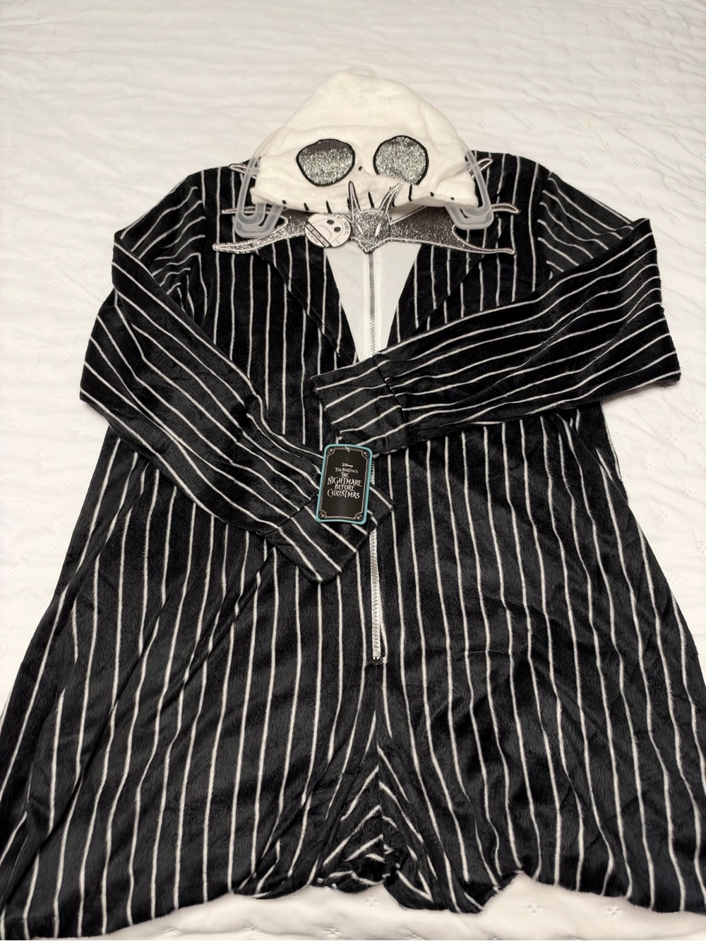 Disney Black & White Pinstripe Jack Skellington Jumpsuit - Picture 2 of 4